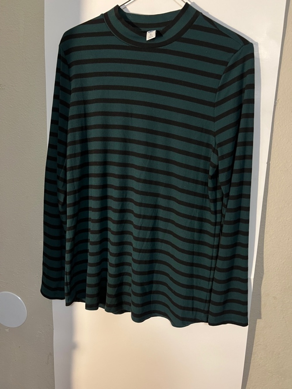 Old Navy Teal and Black Striped Long Sleeve Tee